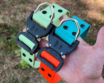 Coleira tática personalizada em biothane com fivela em formato de cobra | Coleira durável, impermeável e ajustável para animais de estimação, coleira tática para cães, acessórios para cães
