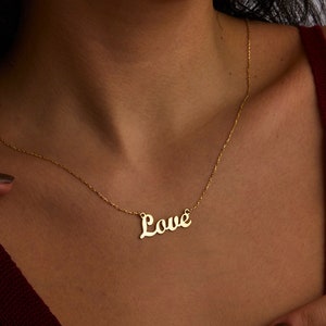 Vergulde naamketting, gepersonaliseerde sieraden, gouden ketting, gepersonaliseerde naamketting, damesketting, damesdagcadeau, gratis verzending