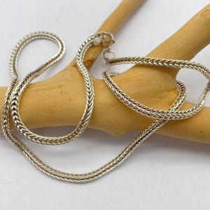 2.8 mm Foxtail Chain silver Necklace 925 Sterling Silver