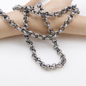 Sterling Silver Rolo Chain Necklace: Round Link, 4.2mm