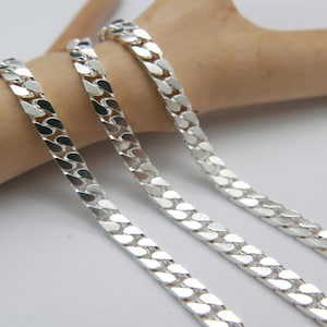 4mm Classic Cuban Link Chain | 925 Sterling Silver | Fully Customizable Length