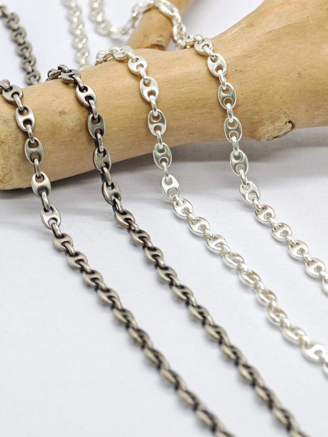 925 Solid Silver Mariner Puffed Chain for Men and Women 3.3mm - Etsy