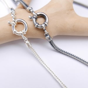Sterling Silver Foxtail Chain Necklace - 2.5mm Wheat Chain