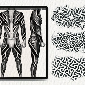 110 seamless geometric brushes. Procreate Pattern / Sacred Geometry Digital Patterns, Pattern Brush, Seamless Geometric, Tattoo Design zdjęcie 3