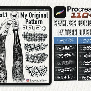 110 以上のシームレスな幾何学的なブラシ。 Procreate パターン / 神聖幾何学デジタル パターン、パターン ブラシ、シームレスな幾何学模様、タトゥー デザイン