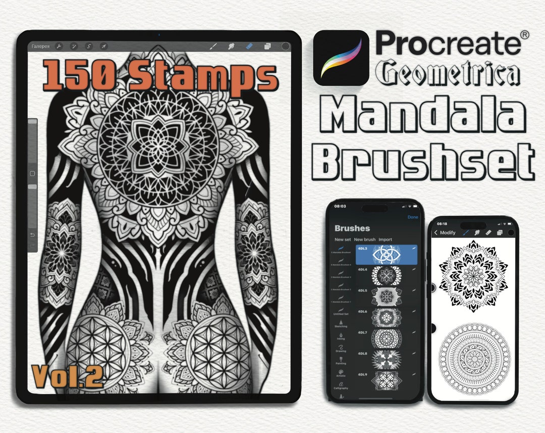 Vol.2. 150 Unique Mandala Stamps for Procreate - Unleash Your ...