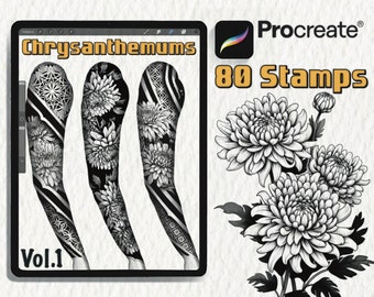 80 Beautiful Chrysanthemum Stamps for Your Creative Process