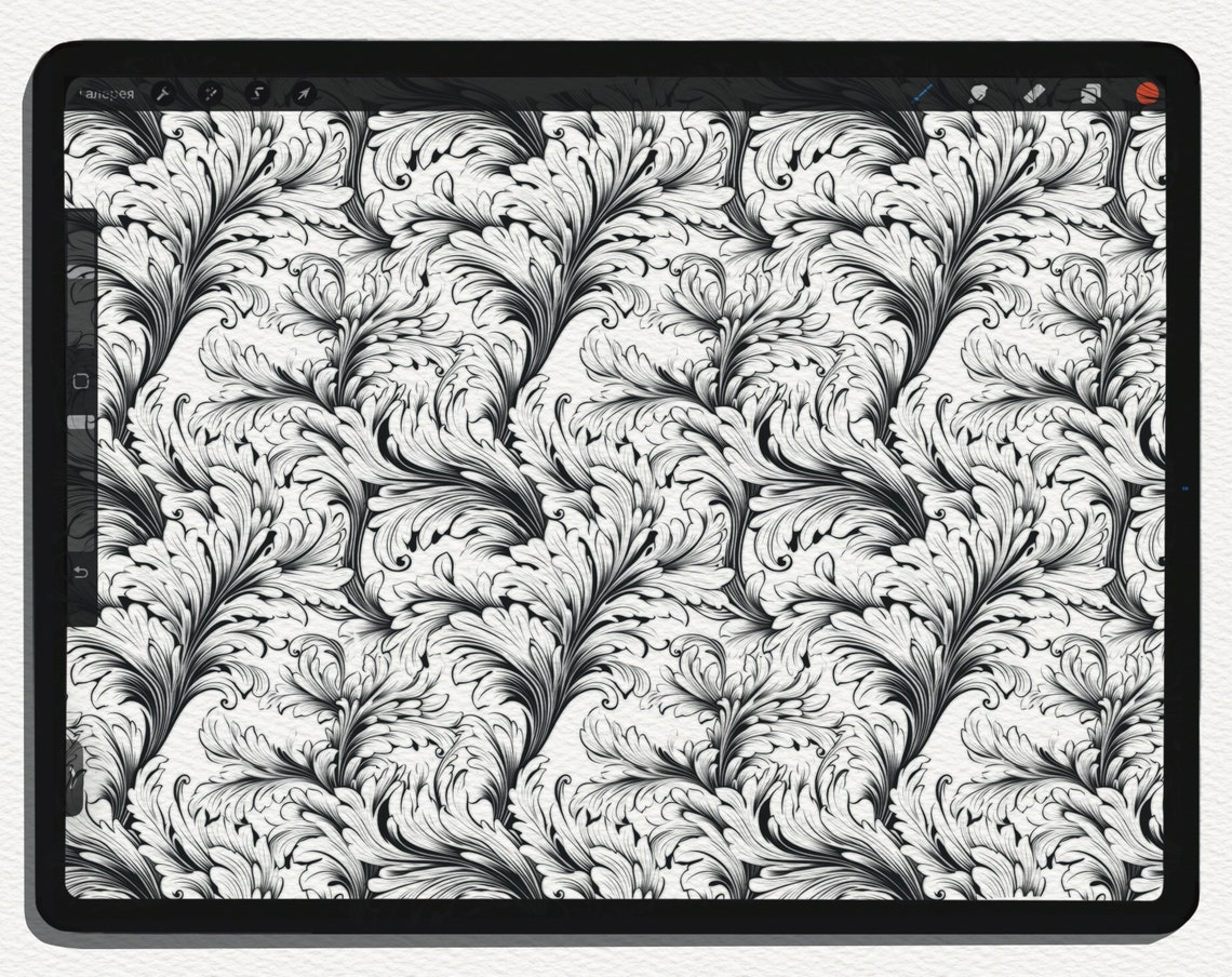 Baroque Seamless Patterns: Set of 100 Procreate Brushes + PNG Files ...