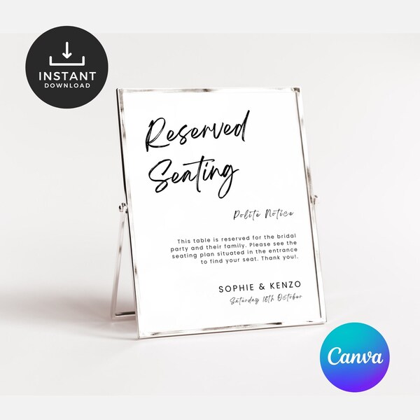 Canva Reserved Seating Template Etsy