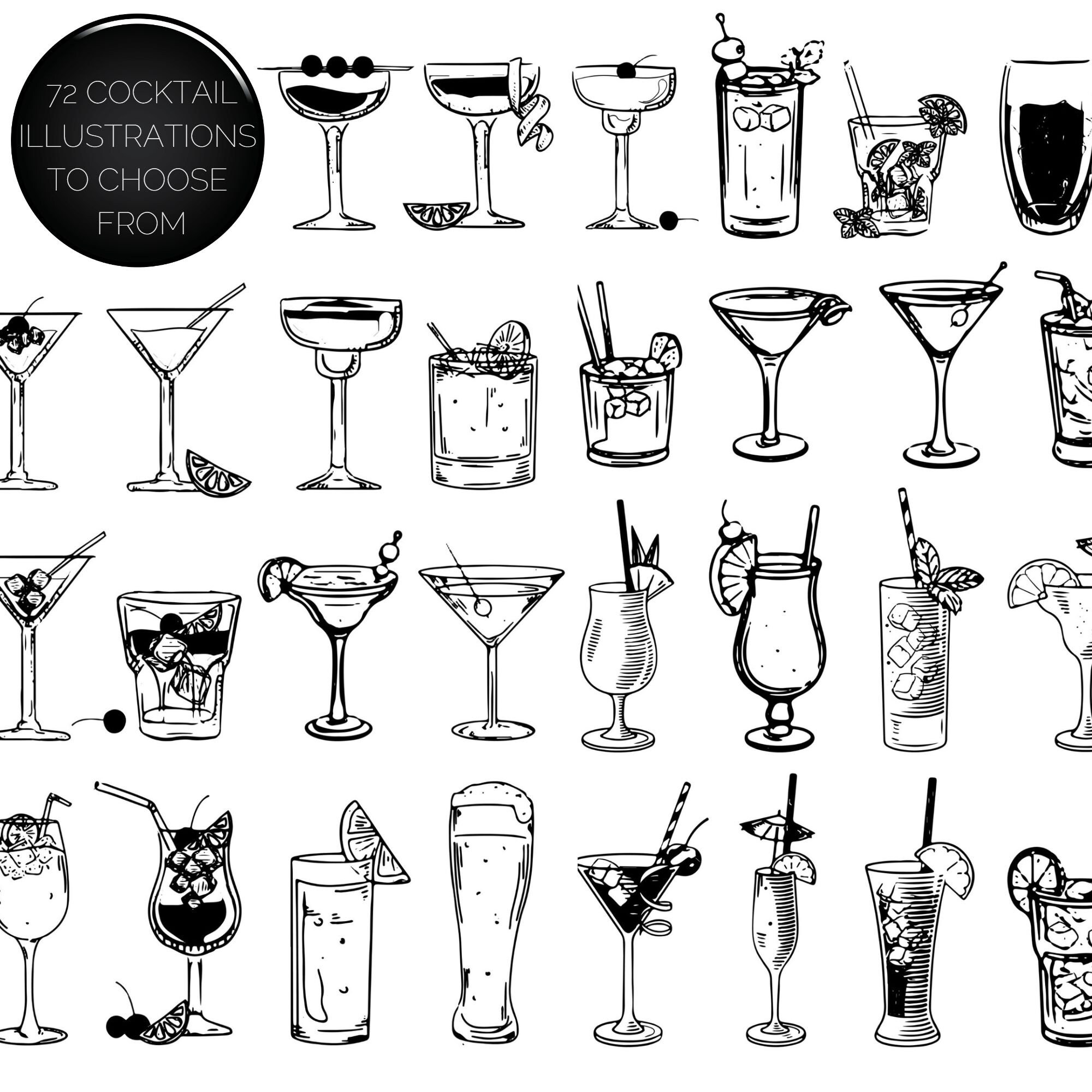 Printable Cocktaisl Signature Cocktails Sign, Printable Signature Drinks Menu,minimalist ...