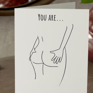 Tarjeta divertida de San Valentín con la frase "Eres mi pareja favorita", tarjeta divertida de San Valentín personalizada, tarjeta de San Valentín personalizada, tarjeta de aniversario, ButtCard