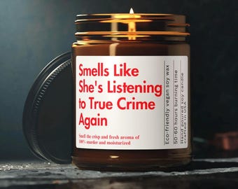 Funny True Crime Gift for Her Podcast Gift for Wife True Crime Candle Gift for Bes Friend Funny Christmas Gift for True Crime Lover Custom