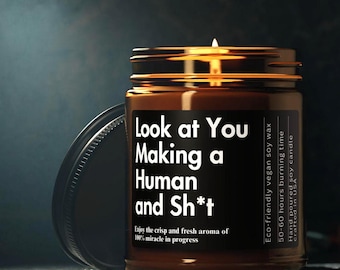 Look at You Making a Human Funny Candle Custom Gift for Her Pregnant Mother's Day Gift Personalized Cute Pregnancy Candle Gift for New Mom
