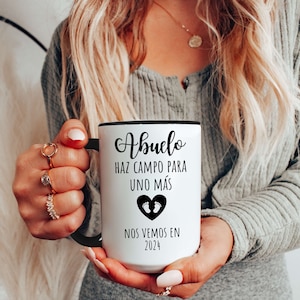 Abuelo, Abuelito Avó Bebê Revela Caneca Espanhol Anúncio de Gravidez Gravidez Anuncio de bebê, Anuncio de embarazo