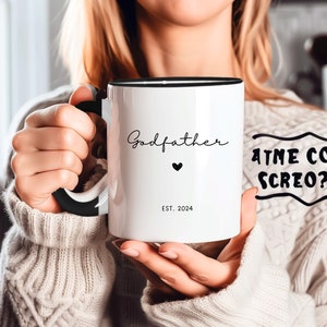 Personalized Godfather Gift custom Godfather Mug Father&#39;s Day, Birthday or Christmas Present from Godchild, Godfather and Baby