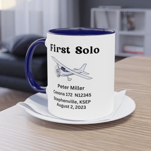 Pilot Mug, Pilot Gift, First Solo, Private Pilot, Pilot Award, General Aviation, aviation gifts, Flight School