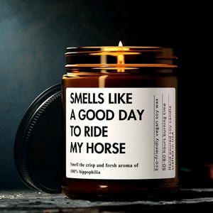 Good Day to Ride My Horse Soy Wax Candle funny gift for women horse candle equestrian barn gifts personalized Eco Friendly 9oz. Candle