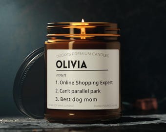 Custom Name Definition Candle For Best Friend Birthday Personalized Name Meaning Candle For Female Boss Mother's Day Gift For Her Novelty