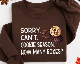 Lo siento, no puedo, temporada de galletas, ¿cuántas cajas? Camiseta divertida, regalo para mujer, camiseta de galletas Scout, camiseta de mamá Scout, camiseta de comerciante de galletas, regalo de comerciante de galletas 2025