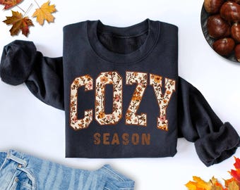 Cozy Season Shirt Fall Season T-Shirt Autumn Cozy Shirt Cute Cozy Season T-Shirt Floral Cozy Seaon Tee Girl Fall Shirt