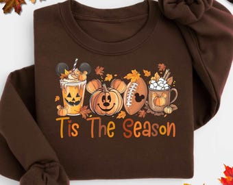 Maglione Disney Tis The Season Maglietta Disney Maglietta autunnale Disney Maglietta autunnale Maglietta zucca Disney Maglietta autunnale Topolino Maglietta stagione zucca 2025