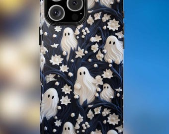 Halloween Ghost Phone Case 3D Clay Cover Custom Name Phone Case Personalized iPhone 14 13 12 11 Pro Max Samsung Galaxy S22 S23 gift