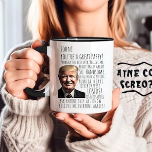 Personalized Trump Pappy Gift for Pappy republican commemorative Custom Mug 2025 Birthday gift from grandson or granddaughter Christmas 2025