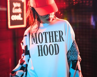Mother Hood Shirt Mama Tshirt Trendy Comfort Colors Mom Life Tee Oversized Graphic Mom T-shirt Motherhood T Shirt Cool Mom Club Custom gift