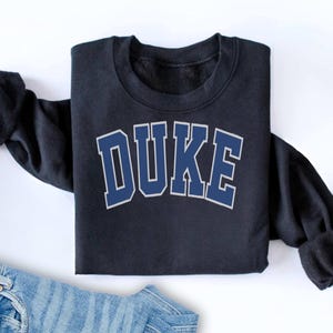 Duke Crewneck sweatshirt Blue Devils College sweater Game Day hoodie Alumni apparel Christmas Gift for Boyfriend University merch Unisex