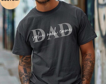 Custom Dad Shirt With Kids Names Gift for Dad Personalized Gift For Dad Custom Dad Shirt  Father's Day Shirt New Dad Gift Birthday Gift Dad