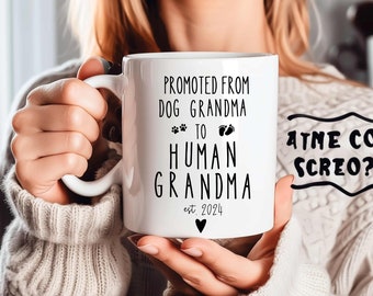 New Grandma Promoted to Grandma from Dog New Grandma Gift Grandmother Pregnancy Announcement Baby Announcement Birth of First Grandchild