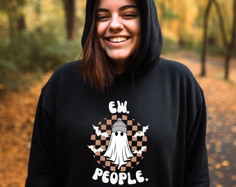Grappige introverte hoodie, cadeau voor introverte, introverte hoodies, introverte hoodie met horrorverhaal, halloweencadeaus