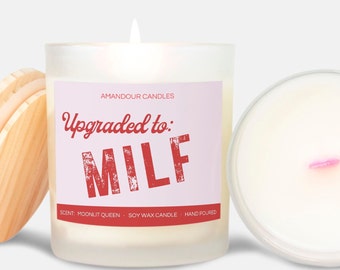 Upgraded to MILF New Baby Gift Funny Baby Shower Gift Funny Candle Hot Mama New Mum Gift Expecting Mum Gift Pregnancy Funny Baby Shower Gift