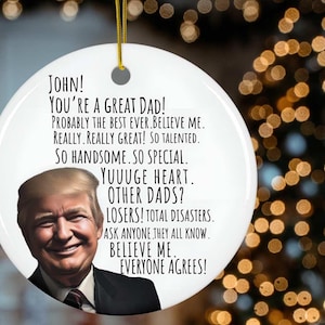 Custom Trump Dad Gift  Funny Fathers Day Gift for Dad Gift from Daughter Dads Birthday Gift Funny Dad 2024 Christmas Gifts Best Dad Ever Gif
