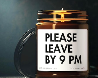 Funny Home Candle Leave by 9 New Home Gift Introvert Gift Funny House Rules Custom Hostess Gift Housewarming Gift Funny Gift New Home Gift