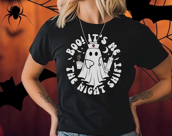 Night Shift Crew Unisex Tee Halloween Nurse Shirt Retro Spooky Nurse Tshirt Registered Nurse gift Halloween Top Nursing School Gift RN Shirt