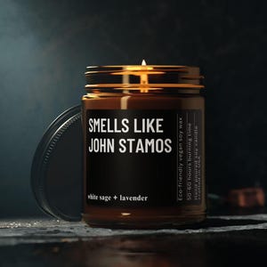 Smells Like John Stamos Candle Custom Celebrity Inspired Gift for Super Fans Celebrity Crush Gift Fun Gift for Fan Hollywood Hottest Star