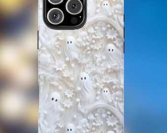 Halloween Ghost Phone Case 3D Clay Cover Custom Name Phone Case Personalized iPhone 14 13 12 11 Pro Max Samsung Galaxy S22 S23 gift for her