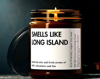 Long island gift candle Long Island New York candle Moving to long island gift Long island move Smells Like Long Island Soy Wax Candle