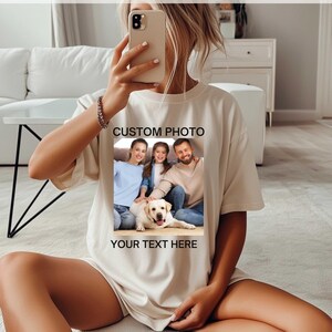 Personalized Photo Shirt with Your Text Custom Picture T-Shirt Perfect for Mother&#39;s Day Custom Graphic Tee Custom Logo Shirt Photo Tee