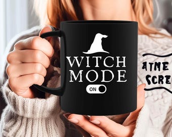 Regalos de brujas Regalo para ella Taza de viaje Taza de luna Taza de bruja Regalos personalizados Brujería negra No te metas con mi energía Modo bruja