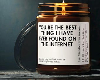 Best Thing on the Internet Candle Anniversary Gift for him Long Distance Relationship Gifts Custom First Anniversary Gift for Boyfriend