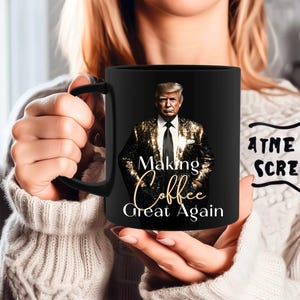 Tazza regalo divertente Trump che rende il caffè di nuovo fantastico Tazza da caffè nero Natale 2024 Regalo Trump Calza della Befana Elefante bianco Regalo Maga 2024