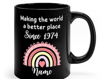 50th Birthday Gift Birthday Gifts For Women For Men 50th Birthday Mug Turning 50 Personalized 50th Birthday Present 1973 Cup 50s Gift
