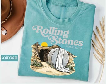 Rolling Stones Comfort Colors® T-Shirt Trendy Easter Clothing Jesus Christ Shirt Gift For Christian Faith-Based Graphic Tee Gift For Her