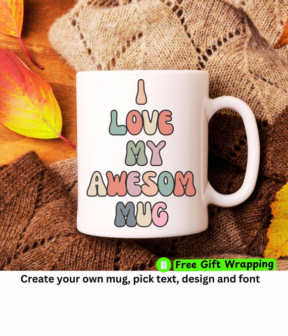 Benutzerdefinierter Text Retro-Becher, Erstellen Sie Ihre eigene Tasse, Geschenk für Freund, Entwerfen Sie Ihre eigene Tasse, Logo-Tasse, Personalisieren Sie Keramiktasse, Customizab Message Kaffeetasse