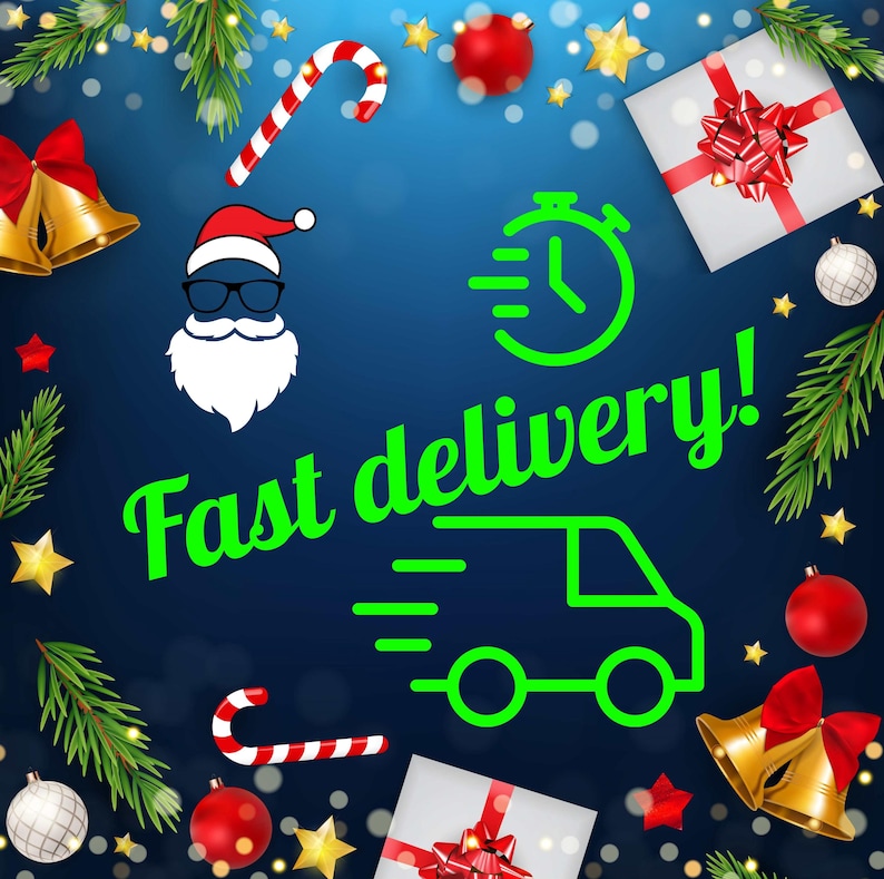 a christmas card with a santa clause and presents
