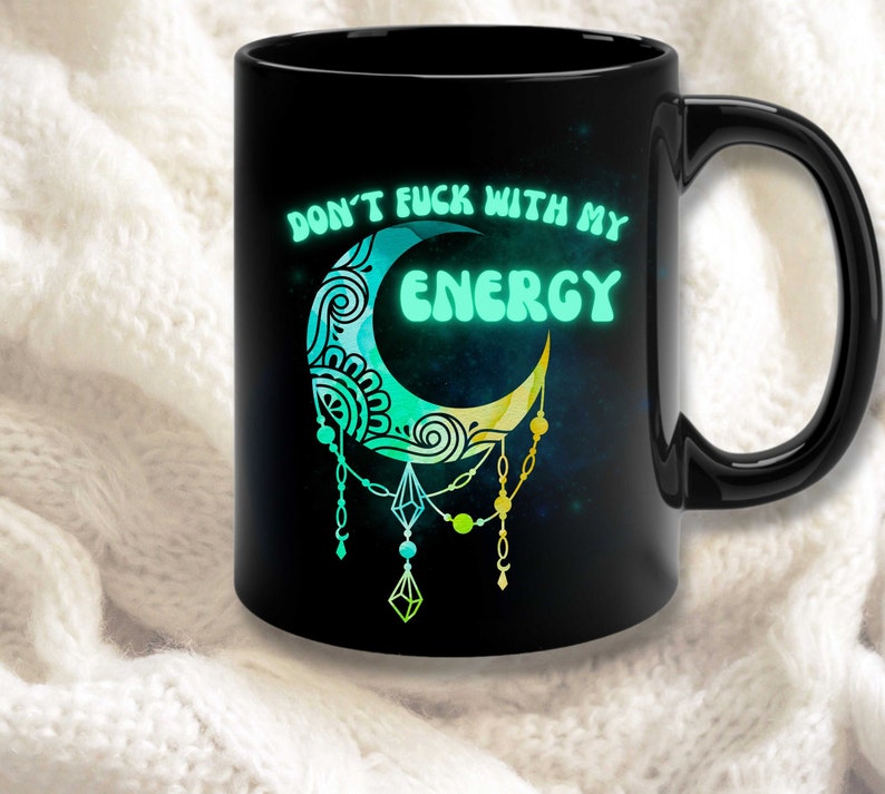 Witchy gifts gift for her travel mug don't fu*k with my energy moon mug witch mug personalized gifts witchcraft image 6