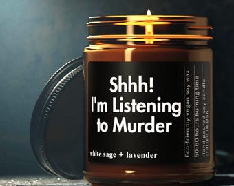Funny True Crime Gift for Her Podcast Gift for Wife True Crime Candle Gift for Best Friend Personalized Gift Candle scented Custom gift
