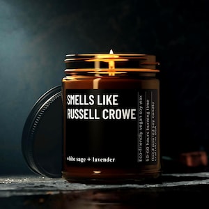 Smells Like Russell Crowe Candle Custom Fan gift funny Iconic Movie Star Inspired Ideal Fan Gift Bold Home Accent